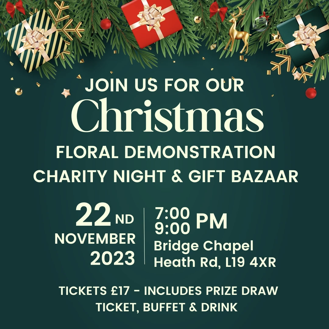 Christmas Floral Demonstration Charity Night and Gift Bazaar in Liverpool - 22nd November